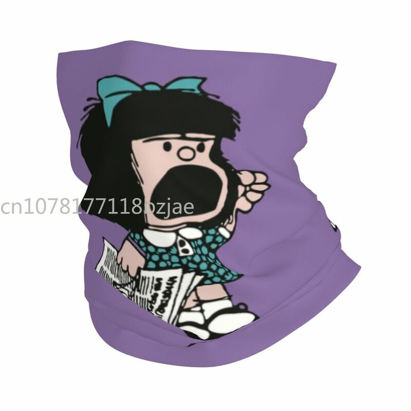 Bando musim dingin kolase Mafalda syal tabung Kemah Ski untuk pria wanita penutup leher Bandana wajah komik Quino Manga kartun