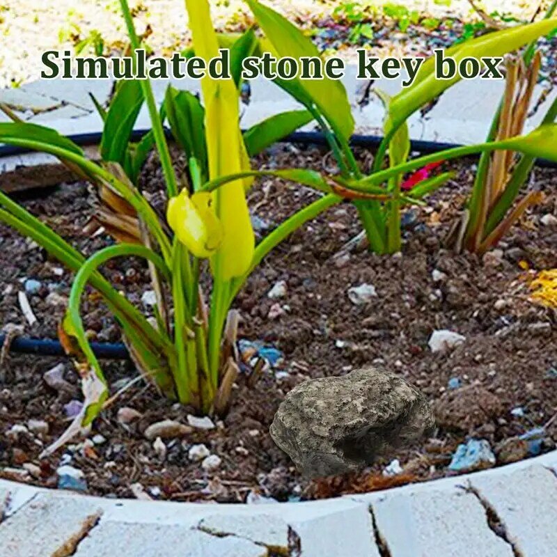 Porta-chaves de pedra segura com compartimentos secretos Rock Hider, enfeites de jardim seguros, cofres para família e amigos