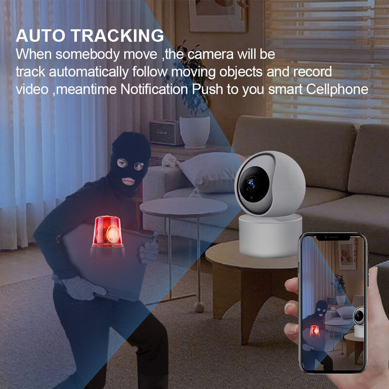 Caméra de Surveillance intérieure IP WiFi 5MP (Full Color), dispositif de sécurité sans fil, babyphone vidéo, avec suivi automatique des personnes et Vision nocturne