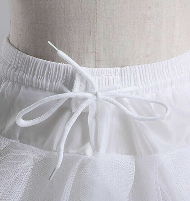 Wedding Skirt Three Steel One Yarn Lace 3 Hoops Crinolines Petticoat Bustle Ball
