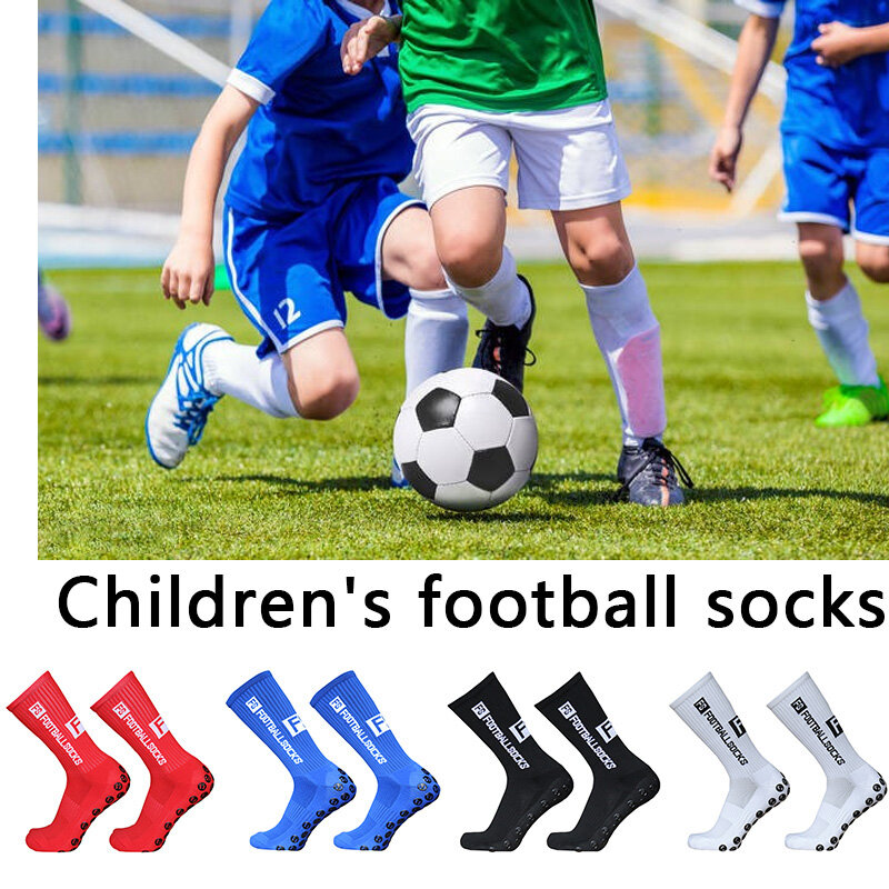 Calcetines de fútbol transpirables para niños y jóvenes, medias cuadradas de silicona con agarre antideslizante, novedad