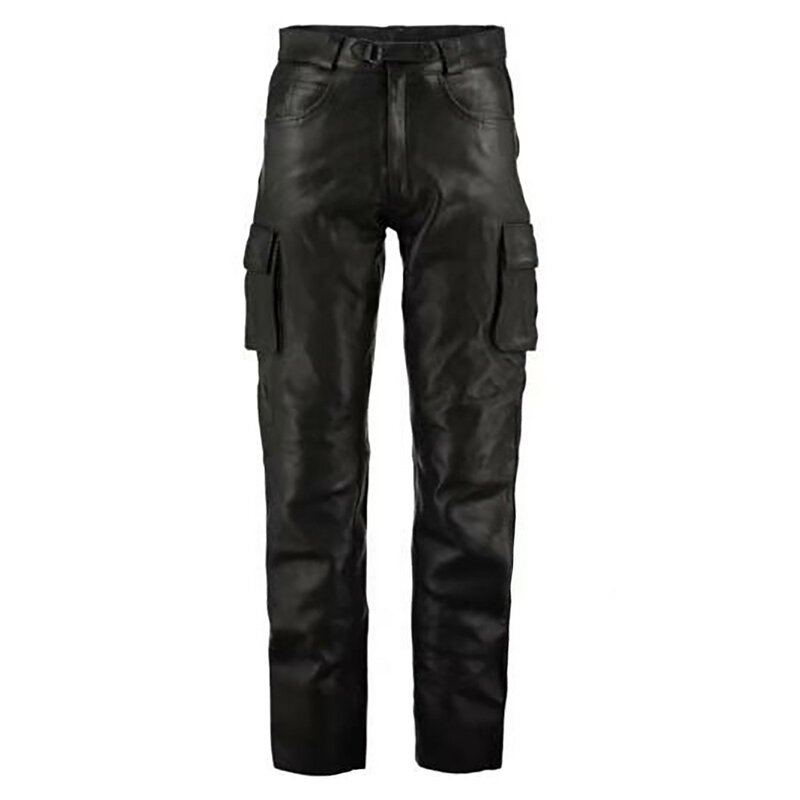 Men'S Pu Leather Casual Pants Fashion Leisure Comfortable Versatile Solid Color Trousers Daily Wear Oversized Male Clothing