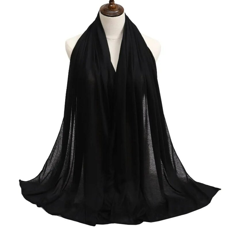 Écharpe Hijab en Jersey de Coton Modal pour Femme Musulmane, Châle Extensible, Facile à Utiliser, Écharpes Unies, Écharpe de Sauna, Turban Africain, Ramadan