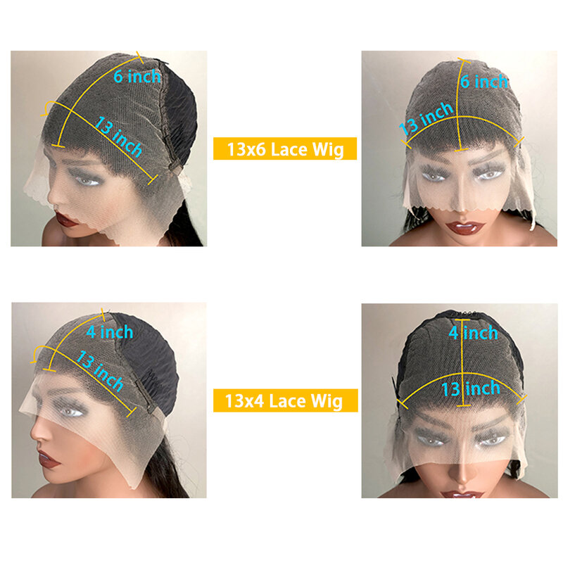 Parrucche anteriori in pizzo dritto per donne nere 13x4 13x6 Hd parrucca frontale in pizzo parrucca brasiliana da 30 pollici con osso dritto anteriore in pizzo