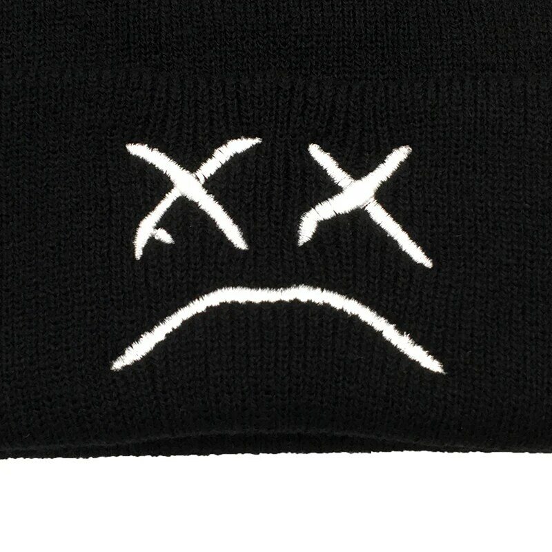 Ricamo Lil Peep beanie cap uomo e donna Sad boy face cappello lavorato a maglia per berretti invernali hip hop fashion ski hat