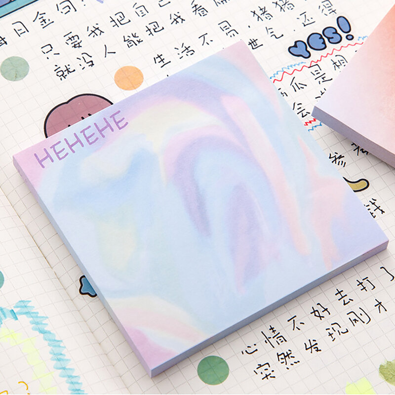 50Sheets Gradient Memo Pads Paper Decal Notes Scrapbooking Diy Creative Notepad Diary Decoration School Stationery