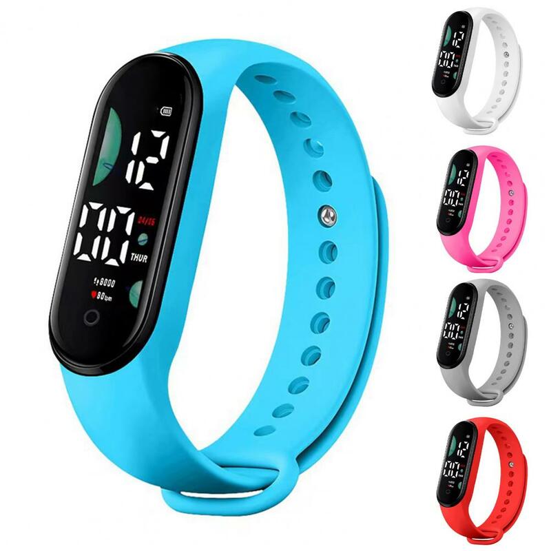 M9 LED Touch Screen Wrist Watch Sports Children Electronic Watch Women Men Silicone Strap Wrist Watch Student Clock Bracelet