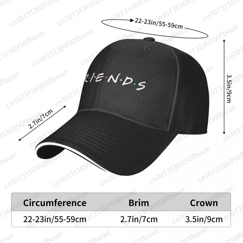 Topi bisbol Logo teman pria dan wanita, topi olahraga luar ruangan dapat disesuaikan, topi Sandwich Hip Hop