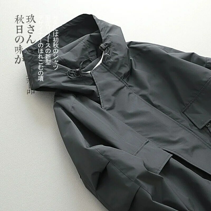 Ветровка мужская в японском стиле, винтажная модная Объемная толстовка, свободная куртка-бомбер, одежда для мужчин, весна-осень