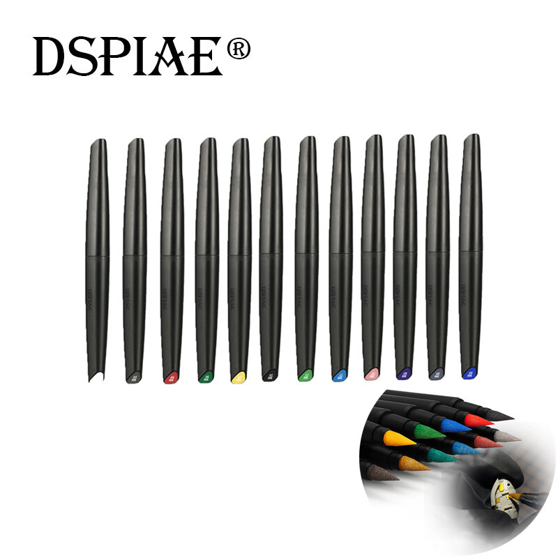 Dspiae água à base de cabeça macia marcadores, Pen Brush Modelo Coloring Pintura Pen, Metal Base Cor Fluorescente, MK MKM MKF série