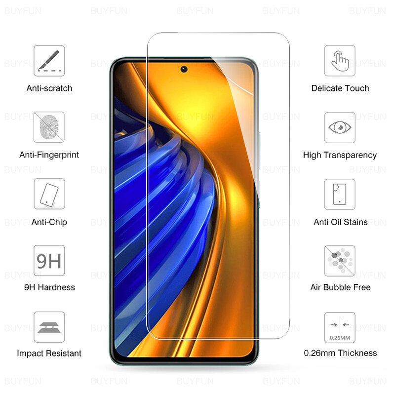 Protecteur d'écran en verre pour Xiaomi Pheadphones, couverture complète, film d'objectif, verre de protection pour Xiaomi Xiami Pheadphones F4 PocoF4, Guatemala, 6 en 1