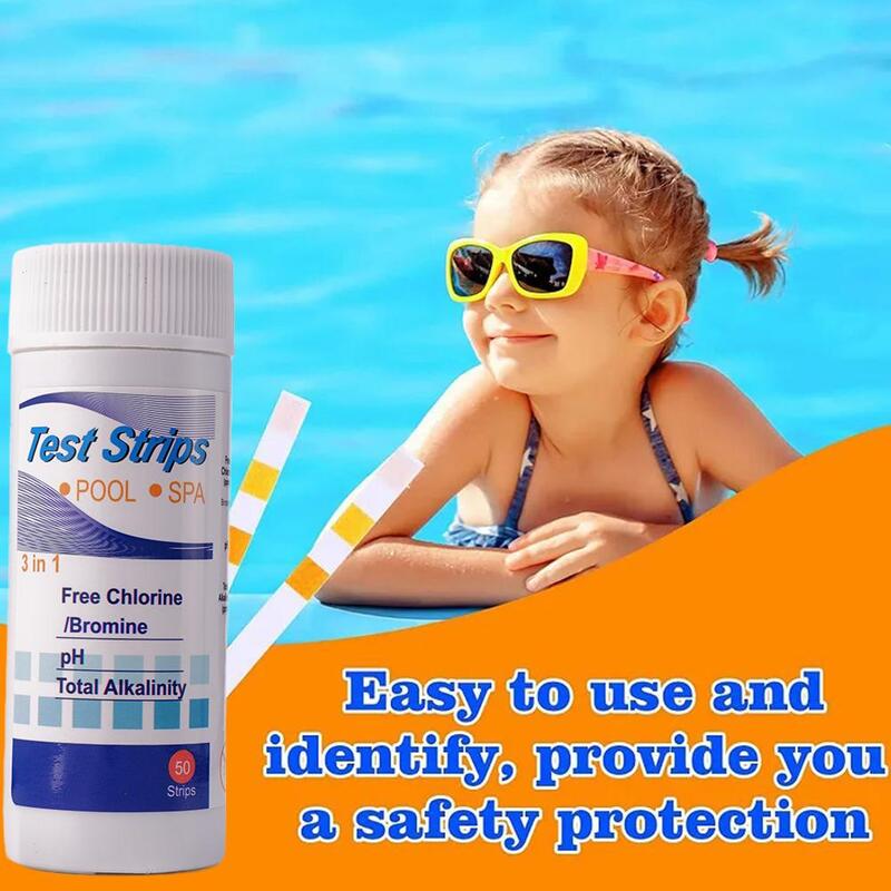 3 In 1 Test Paper Chlorine Immersion Hot Tub Ph Test Test Paper Strips Pool Swimming Test Strips Water Spa Q9e6