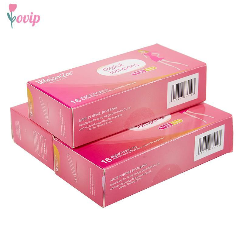 Tampones de hisopo de algodón orgánico, toalla sanitaria Vaginal para higiene femenina, 16 unidades