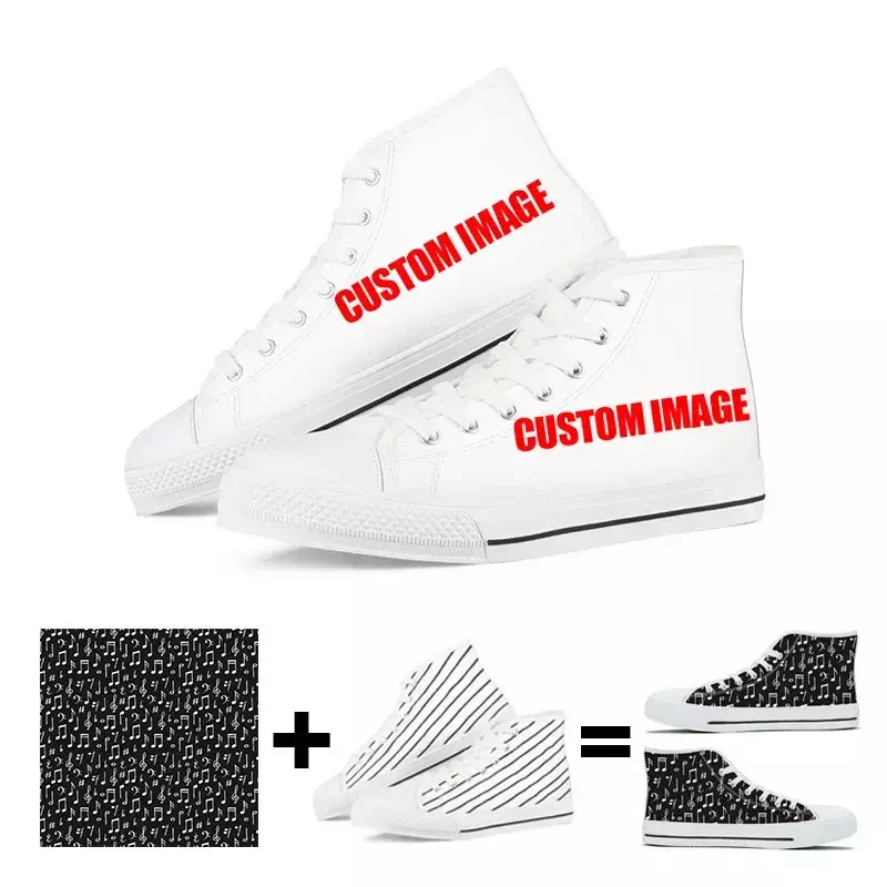 Horror Printed Casual Men's High-Top Canvas Shoes Fashion Cool Skull Flats Breathable Comfortable Original Outdoor Walking Shoes
