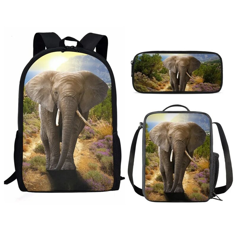 Klasyczna nowość klasyczna zabawna zwierzęca panda 3D Print 3 sztuk/zestaw szkolne torby mała torba na laptopa plecak piórnik torba na Lunch
