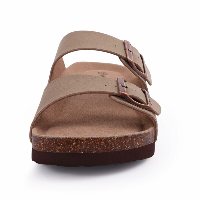 Litfun-Sandalias deslizantes de corcho para mujer, zapatillas clásicas de playa para verano, sandalias sin cordones con hebilla ajustable, 2024
