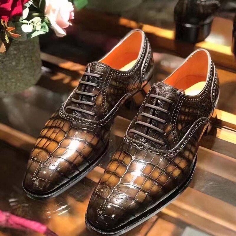 Sanyechesping nowe męskie buty męskie formalne buty krokodyla buty męskie
