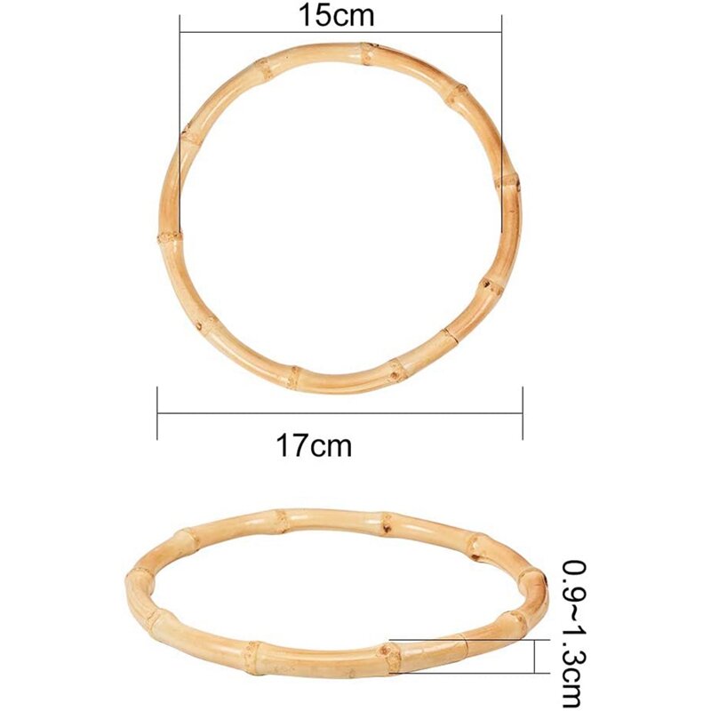 Round Bamboo Purse Handbag Purse Handles Replacement For Handcrafted Handbag DIY Bags Accessories For Hand Bags