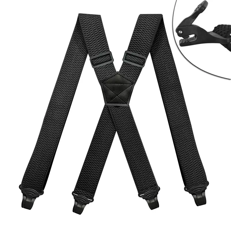 1 buah Suspender pria dewasa 4 klip, Suspender pria dewasa 3.8*120cm, tipe X tali elastis bisa disesuaikan, tali Jockstrap pria