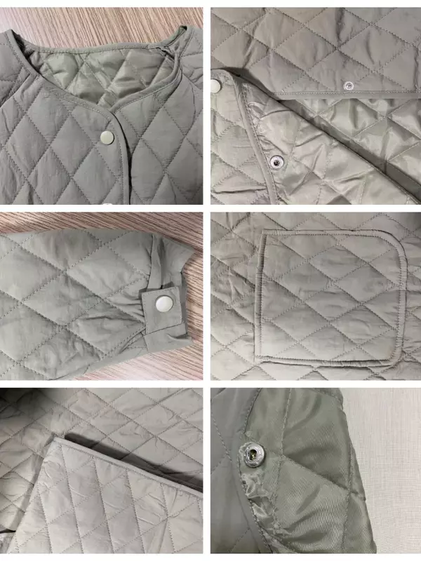 여성용 얇은 루즈 롱 오버사이즈 퀼트 코트, 겨울 재킷 코트, 2024 데미 시즌 단색 코튼 패딩 파카