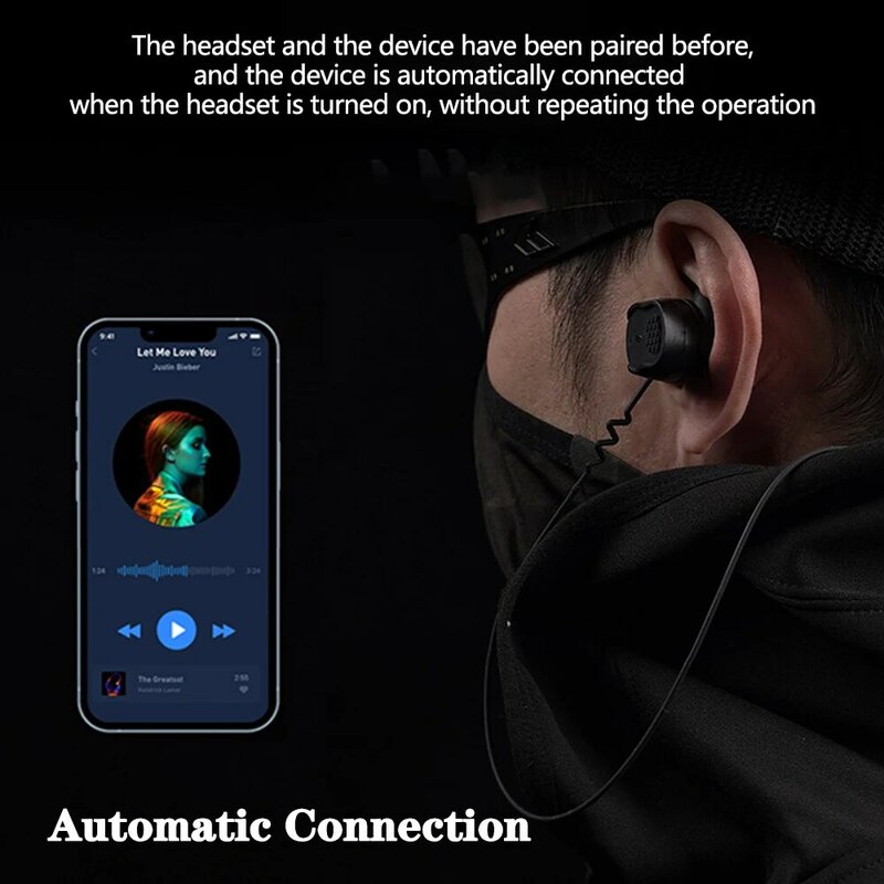 Bluetooth 5.3 Tactical Headset, conecta a captadores eletrônicos, cancelamento de ruído, tampões protetores