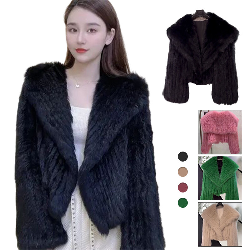 女性のフェイクフォックスファーコート,短い長さのショール,ルーズなコート,冬のジャケット,暖かいアウター,豪華なパーティージャケット,新しい,2023