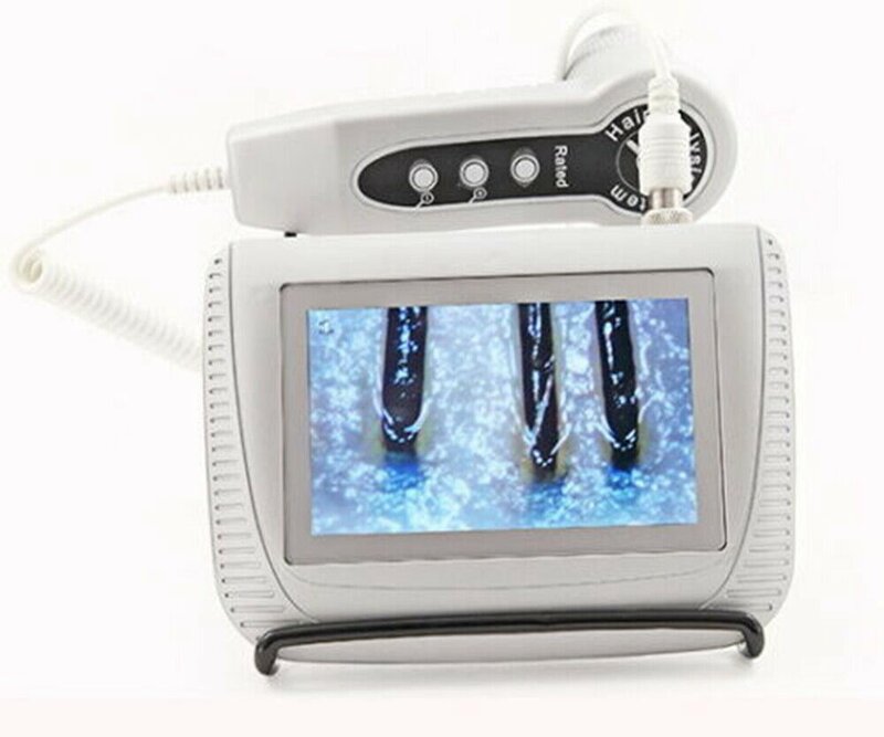 5 pollici LCD ricarica rilevatore del cuoio capelluto analizzatore digitale della pelle dei capelli microscopio per test del follicolo pilifero e lente d'ingrandimento per l'analisi della pelle