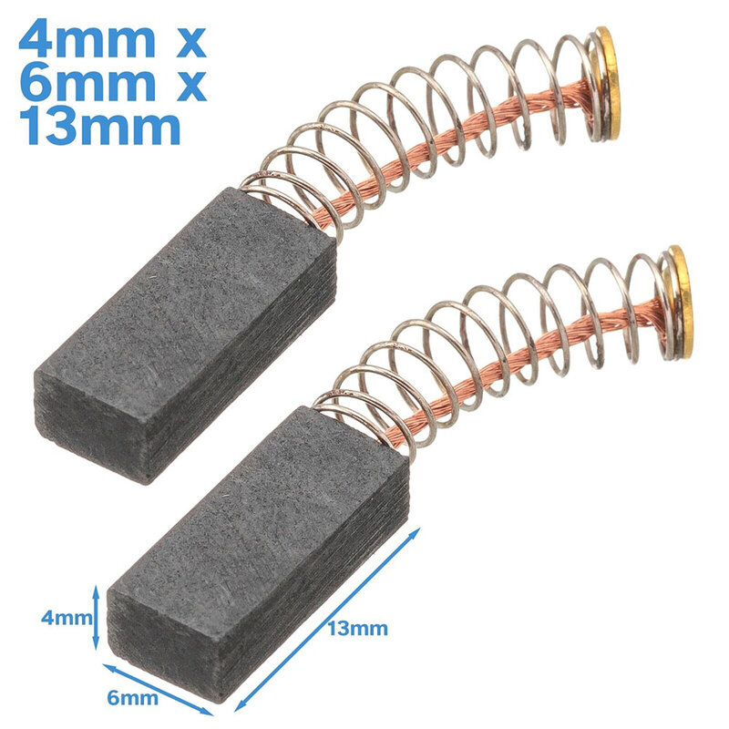 2PCS Carbon Brushes For Electric Motors 13mm X 6 X 4mm Replacement Part Power Tools Motors Angle Grinder Replacem Accessories