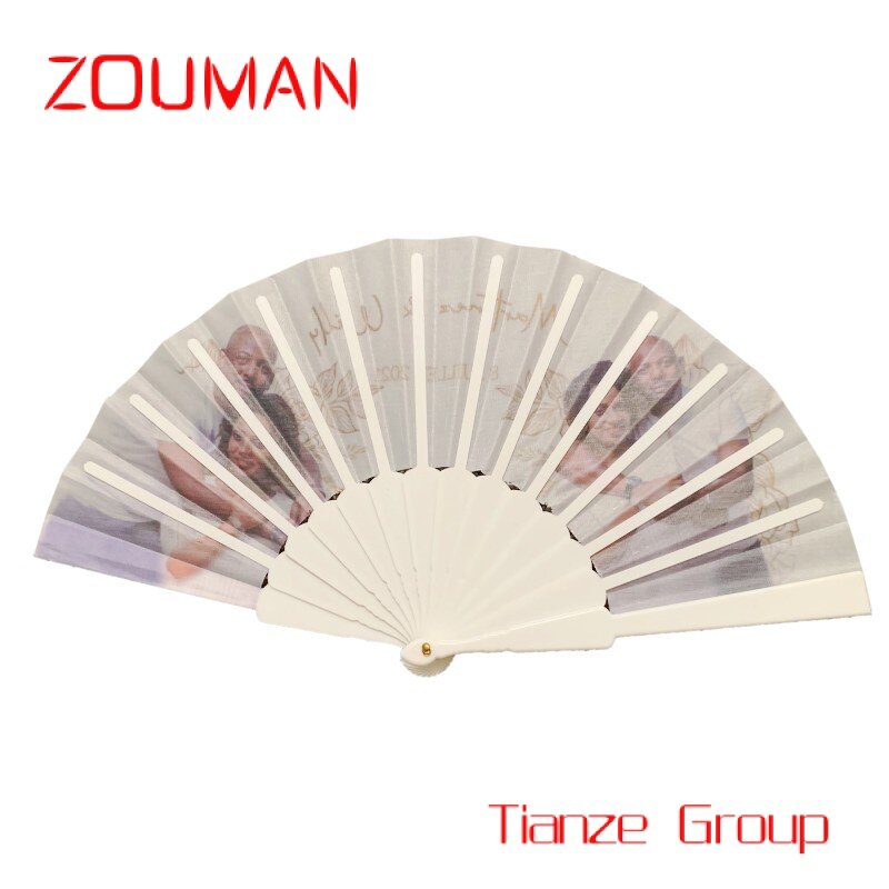 Custom , Small MOQ Personalized Bride and Groom's Names African Folding Hand Fan for Wedding Gift and Invitation