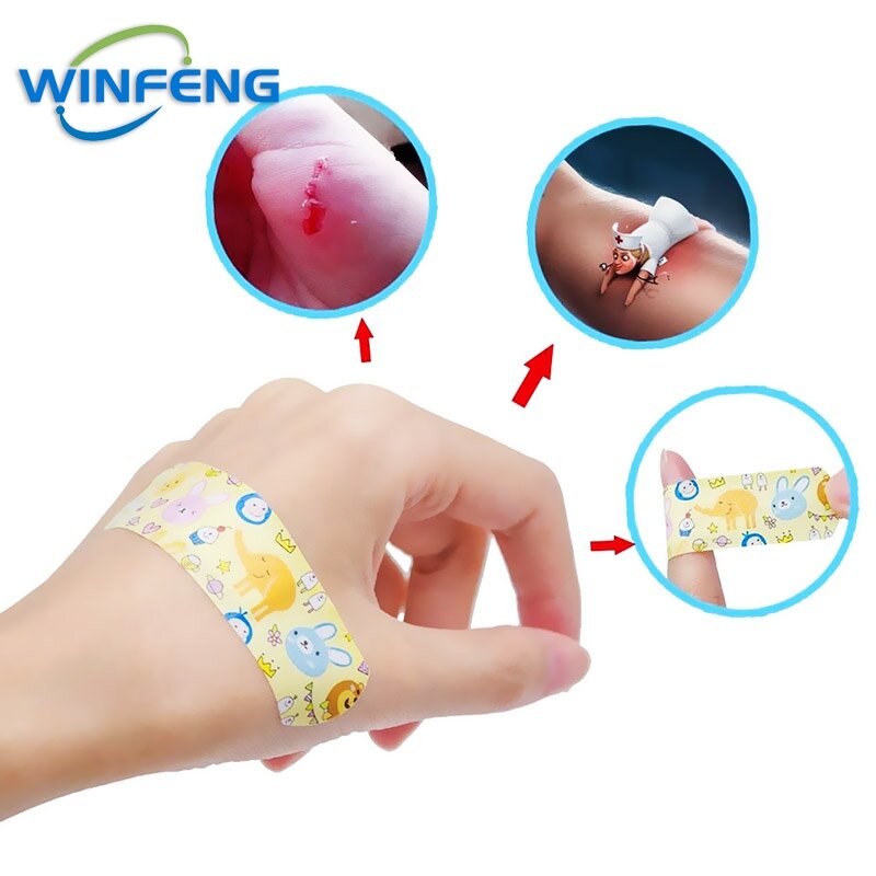 100Pcs Waterproof Cartoon Band-Aids Hemostasis Adhesive Bandage First Aid Kit Emergency Medical Dressing Sticking Plaster