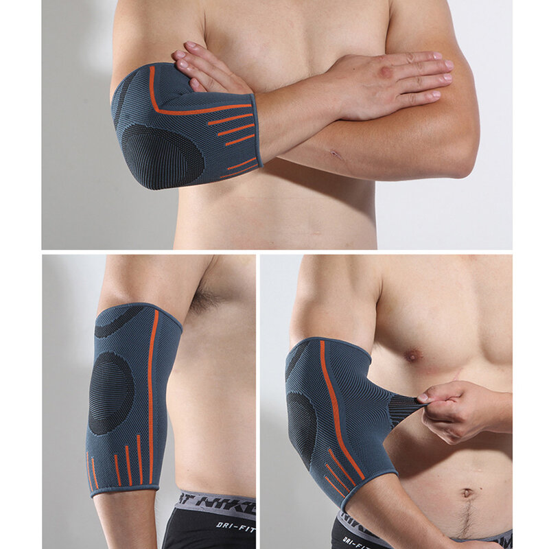 Pria Wanita lengan pelindung siku elastis olahraga penjepit dukungan lengan bantalan tali penjaga Arthritis perban bungkus Gym