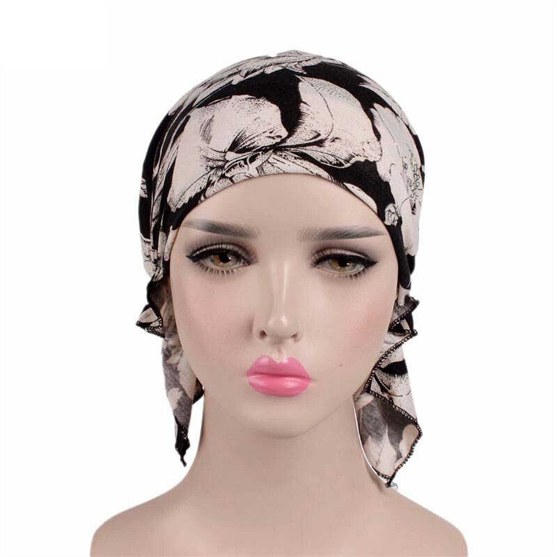 2021 Новый Модный женский тюрбан с принтом мягкая эластичная женская шапка с цветами головной убор в мусульманском стиле аксессуары женский тюрбан