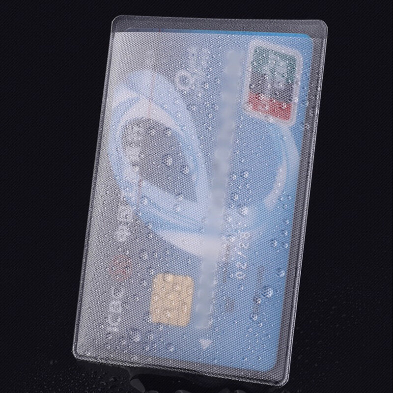 Pelindung kartu PVC, 1-50 buah pelindung kartu PVC Frosted transparan penutup kartu kredit ID Anti magnetik pemegang kartu pos wadah tas penyimpanan