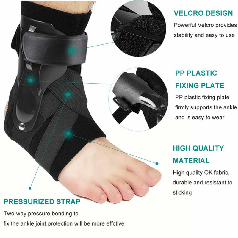Ankle Sprained Support Brace with Side Stabilizer Ankle Splint Stabilizer for Sprained Ankle,Injury Recovery,Achilles Tendonitis
