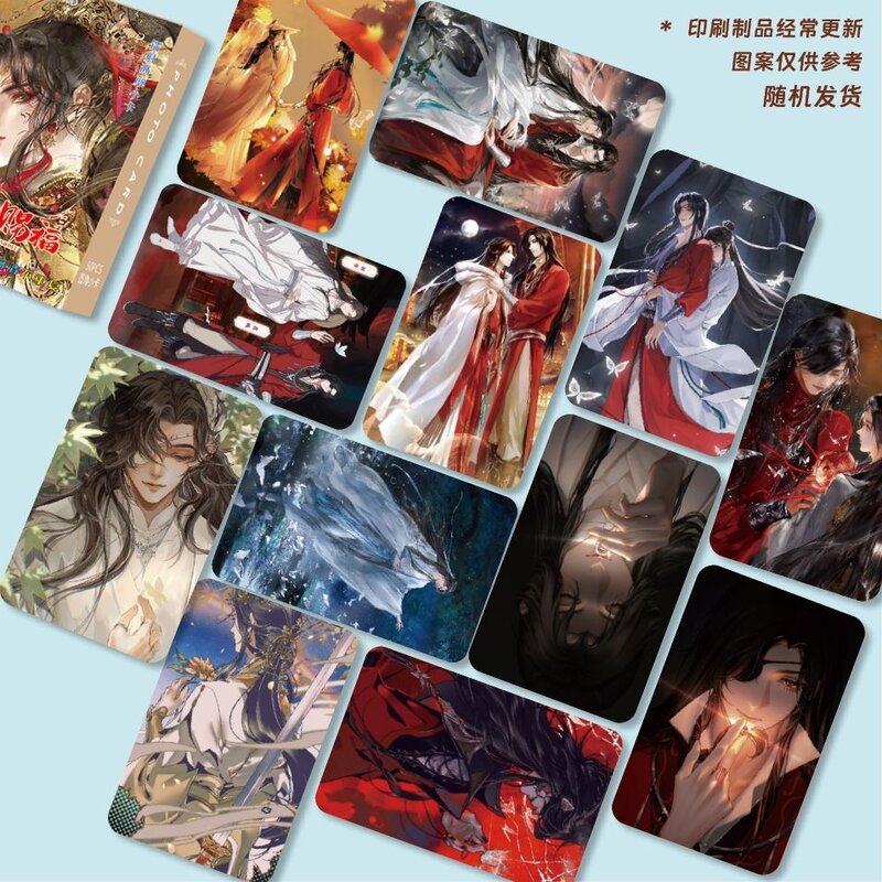 Tarjeta LOMO láser Heaven Official's Blessing, Tian Guan Ci Fu, sesión fotográfica Xie Lian HD, regalo de colección para fanáticos, 50 hojas por juego