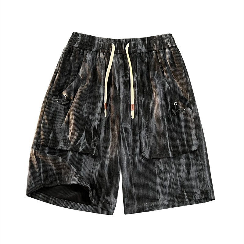 Summer Cargo Shorts Men's Clothing Fashion Tie Dyeing Process Loose Casual Mens Shorts Knee Length Big Size Bermuda Masculina
