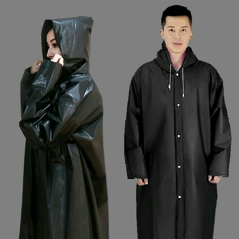 Unisex Thick PVC Raincoat, casaco impermeável, Poncho com capuz, Rain Coat, cor sólida, EVA Rainwear, chovendo Trench Coats, Mulheres, Homens