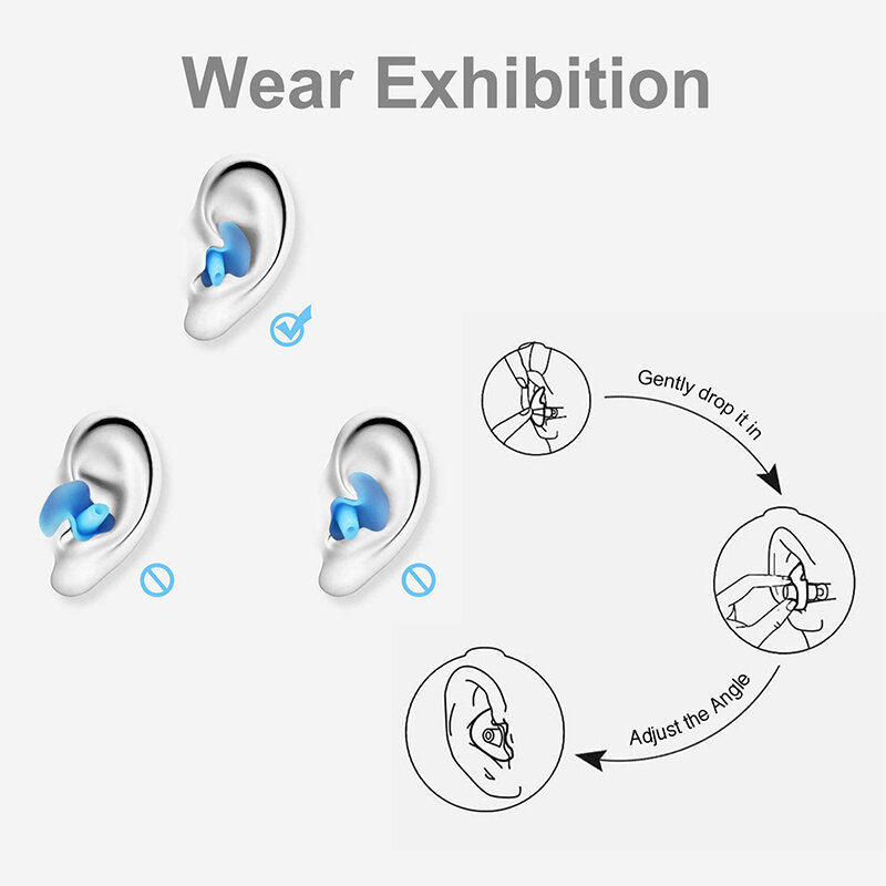 Bouchons d'oreille en silicone réutilisables et étanches pour enfants, bouchons d'oreille professionnels pour la natation, le surf, la plongée en apnée, la douche, 5-14, 1/3 paires