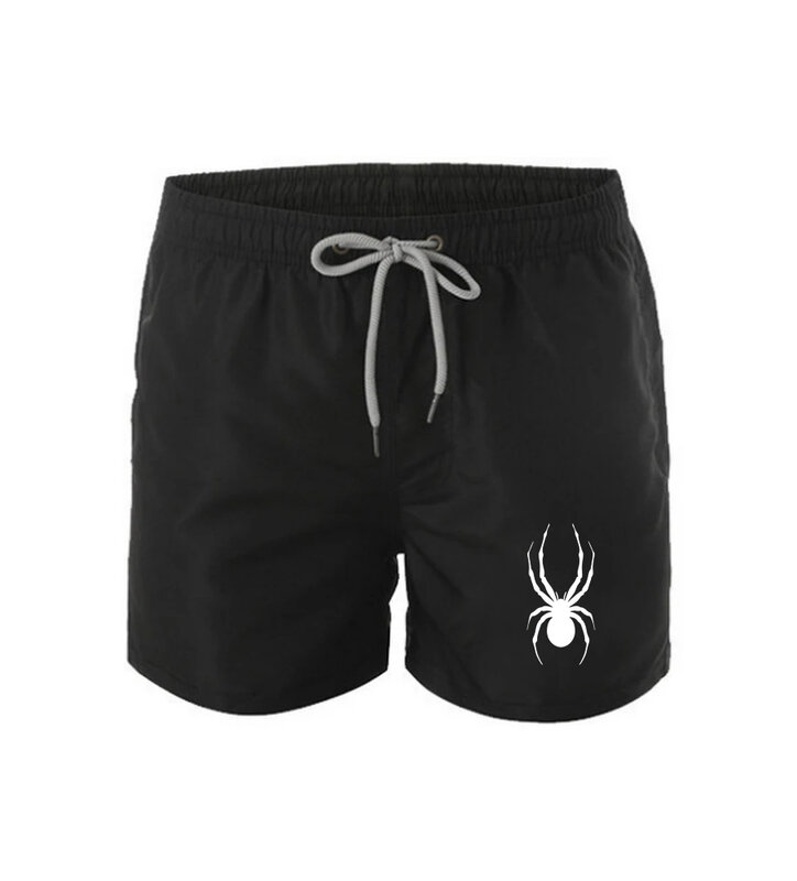 Calções de praia com estampa de aranha animal masculino, casual solto e respirável, calças elegantes, divertido, verão, novo, 2024