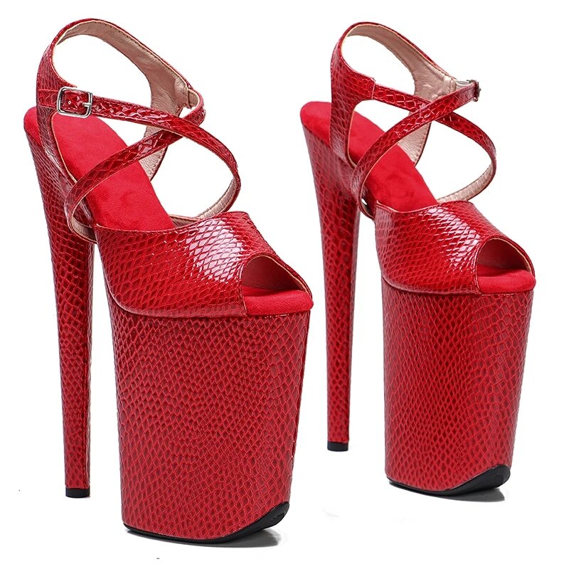 23cm/ 9inches With PU Starps Small Platform High Heel Sandals Sexy Pole Dance Shoes 043-2
