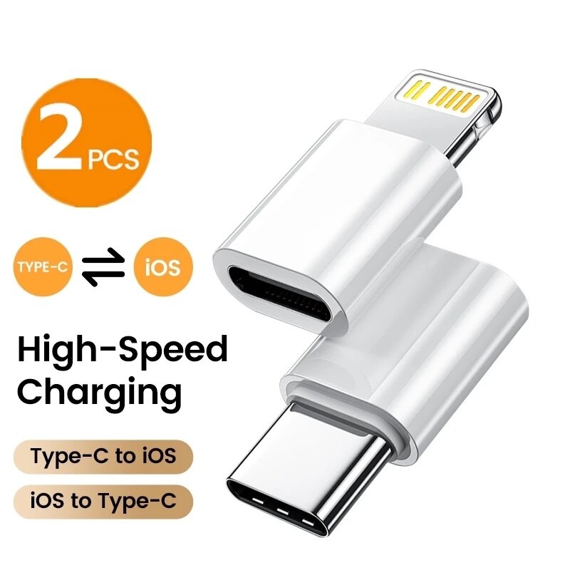 Adaptador OTG tipo C a iPhone, convertidor de carga rápida para IOS hembra a USB C macho, 15 14 iPhone, iPad, Airpods, portátil