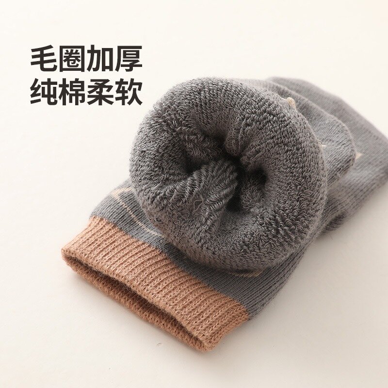 Chaussettes épaisses et chaudes en laine pour bébé, en silicone non ald, nouvelle collection automne et hiver