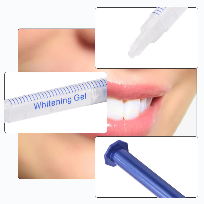 Dentes branqueamento Gel Kit, Sistema de branqueamento dental, Kit Gel Oral, branqueadoras dentárias, Ferramentas brancas, 44% de peróxido, 20 pcs por lote