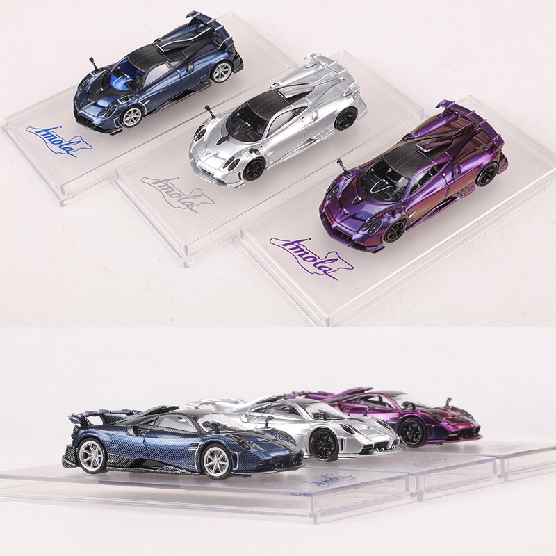 Simulação Carbon Alloy Model Car, CM Model, roxo prata e azul, 1:64