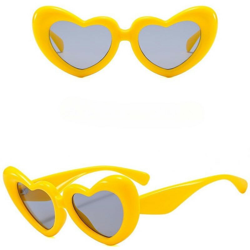 Love Heart Shaped Sunglasses Women Big Frame Fashion Cute Sexy Retro Cat Eye Vintage Sun Glasses UV400 Protection Unisex Eyewear