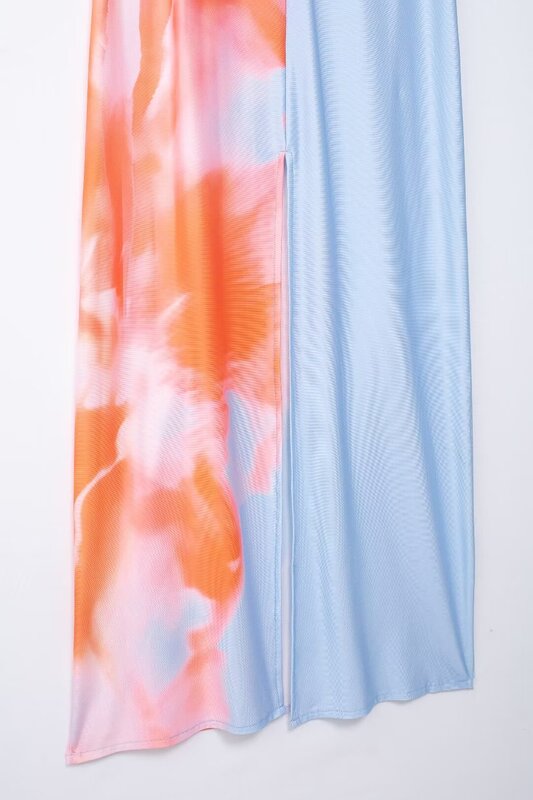 Robe mi-longue à imprimé fleuri pour femme, coupe couvertes, soutien-gorge fendu, rétro, dos ouvert, décoration chic, nouvelle mode, 2024
