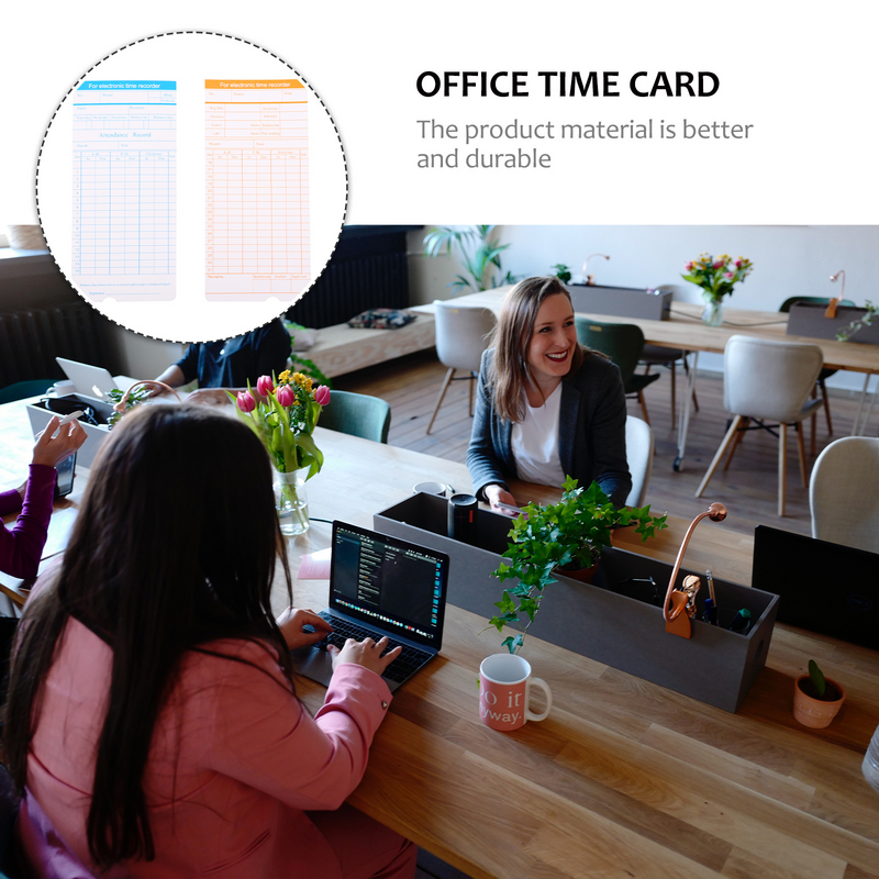 オフィス用の時計カード,毎月の録音カード,時間ごと,1セット