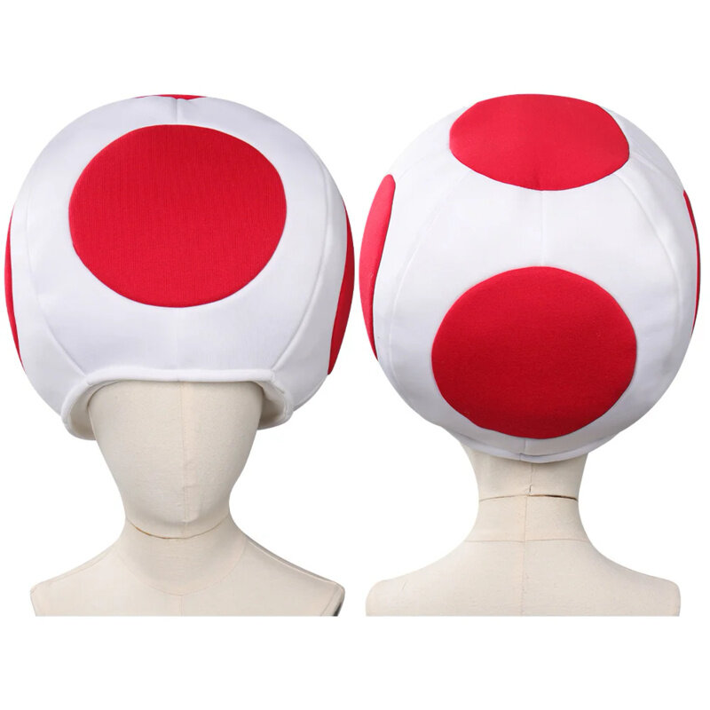 Toad Cosplay Kids Hat Red Green Dot Mushroom Cap Headwear Game Bros Roleplay Fantasia Boys Girl Accessories Halloween Party Gift