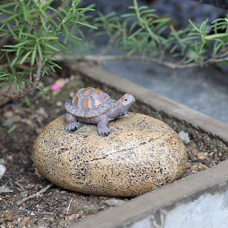 Rockowy Hider z fałszywego pomnika ogrodowego z żółwia kamiennego zapasuje kamienie do ozdoby ogrodowe kluczowego z żywicą do ukrywania kluczy