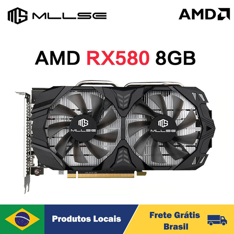 MLLSE-Placa De vídeo AMD RX 580, 8GB, tarjeta gráfica para videojuegos, 2048SP, 6 pines, GDDR5, 256bit, PCI Express, 3,0x16, Radeon GPU, minería De ordenador
